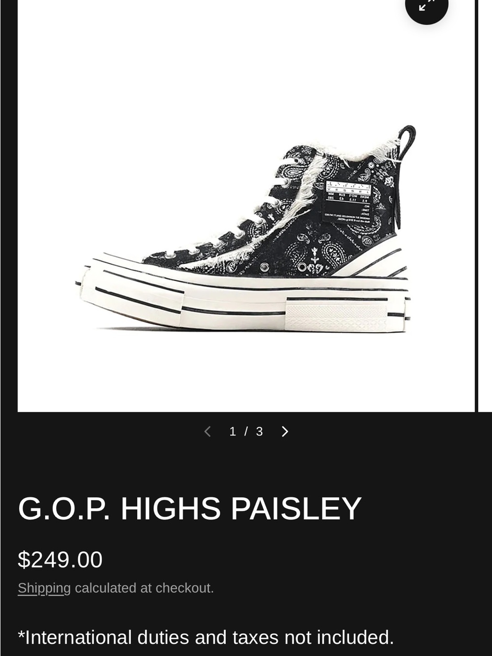 Authentic Xvessel G.O.P. Highs Paisley Deconstructed Sneaker View 2